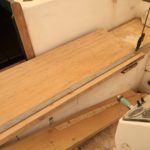 Cutting the new countertop to size